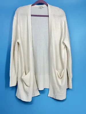 MADEWELL Coziest Yarn Alpaca Wool Cardigan Sweater Slouchy Cream Womens Sz Large • $18