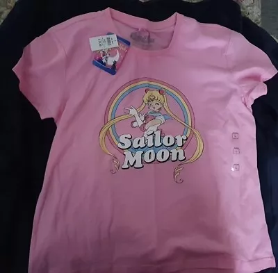 Womens Jay Jays Sailor Moon Tshirt Top Shirt Size L Pink Print Anime Bnwt • $20