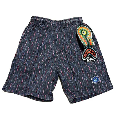 Quiksilver Neon Pattern Abstract Stripe Shorts Mens 28 Surf Skate 80s Vintage • $49.50