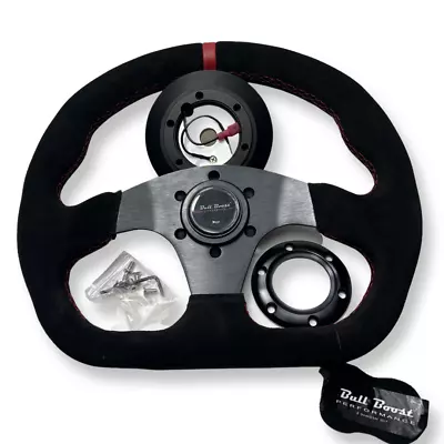 Suede Steering Wheel + Short Hub Adapter Kit For Nissan 200X S13 S14 SR20 KA24 • $127.46