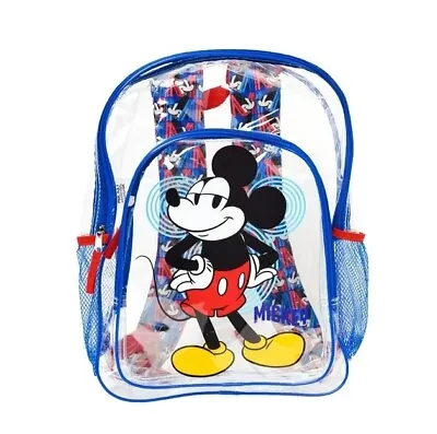 Mickey Mouse Transparent Backpack Clear 16  Disney Boys • $22.99