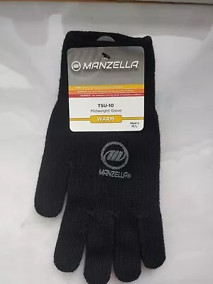 Manzella Men's Size M/L Black Midweight Knit Gloves • $15