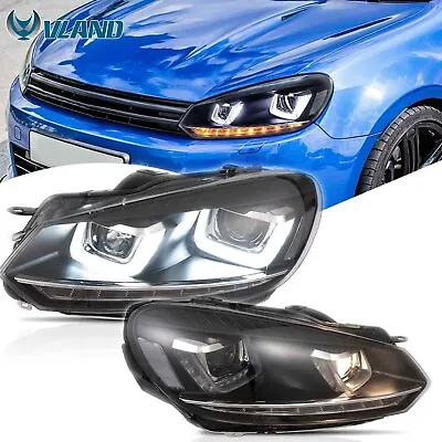 $269.95 • Buy LED Projector OE Headlights Sequential Signal For 10-14 VW Golf 6 MK6 No GTI