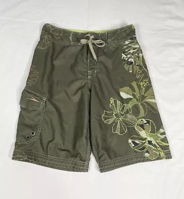 Speedo Mens Green Floral Bermuda Board Shorts Size 30 • $15.99