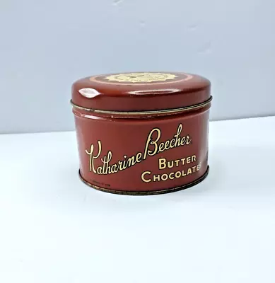 Vintage 1950's Katherine Beecher Butter Chocolate Candy Advertising Tin Mfg. USA • $17.50