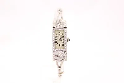 $13000 • Buy Bulova Vintage Art Deco Platinum 14k White Gold & Diamonds Ladies Cocktail Watch