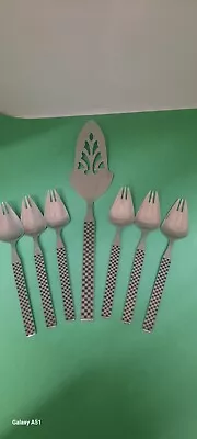 Vintage Yax Splayd Buffet Forks 6 And The Cake Server Made In Japan • $32