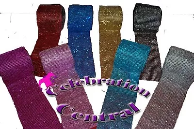 £3.89 • Buy 24 Row Diamond Diamante Diamonte Effect Mesh Ribbon Cake Trim 1 Metre Lengths