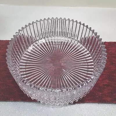 Vintage Heavy Crystal Fluted Hostess Bowl Round Serving Bowl 8.75 In X 3 In • $39.99