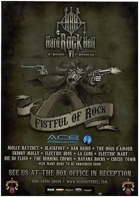 Hard Rock Hell Festival A3 Laminated Advert UK 2012 Ace Frehley Molly Hatchet • £4.50