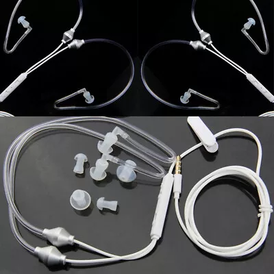 £3.98 • Buy 3.5mm Anti Radiation Double Air Tube Headphone Headset Stereo Walking Earphone