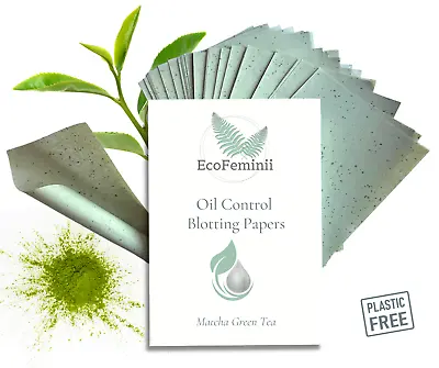 Green Tea Oil Blotting Papers By EcoFeminii - Antioxidants & Anti-Inflammatory • £4.49