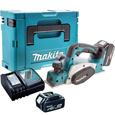 Makita DKP180Z 18V LXT 82mm Planer With 2 X 5.0Ah Batteries & Charger In Case • £358