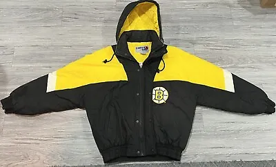 Vintage OG Chalk Line XL Boston Bruins Starter Style Winter Coat Hoodie • $150