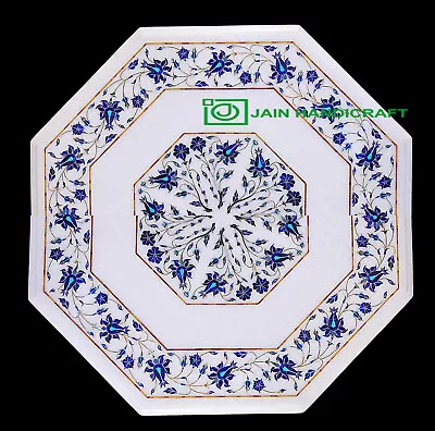 24'' White Marble Table Top Center Coffee Dining Inlay Pietra Dura Mosaic P38 • $1078