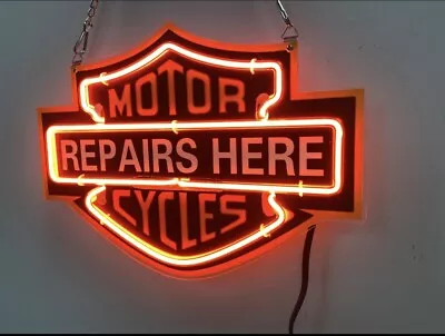 Motorcycles Repairs Here Motor 3D Carved 14  Neon Light Sign Lamp Wall Decor • $79.78