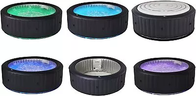 MSPA Hot Tub Spa Inflatable Aurora 6 Person Portable Round Multi Light Function • £399.95