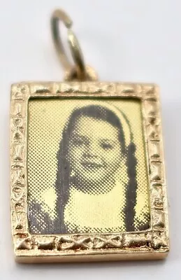 Vintage 14K Yellow Gold Photograph Picture Frame .75  Charm  Less Than 1.28 Gram • $89.50