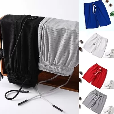 Hot Men Summer Shorts Swimwear Elastic Waist Casual Pants Mesh Running Sweatpant • £6.69