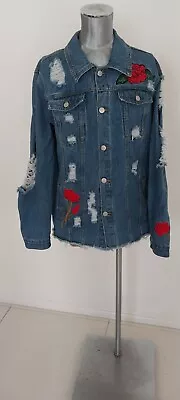 Pretty Little Thing Embroidered Denim Jacket Size 14 • $29.95