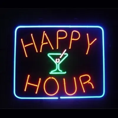 10  Vivid Happy Hour Martini LED Neon Sign Light Lamp Beer Bar Wall Decor • $84.99