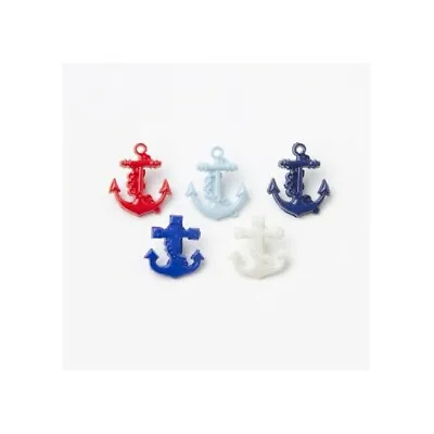 Nautical Ships Anchor 17mm X 15mm Button Plastic Shank Child Baby Craft Sewing • £2