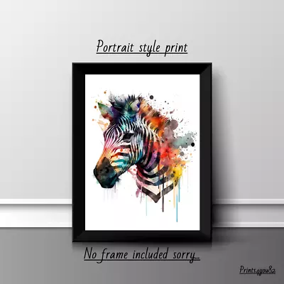 ZEBRA A4 PRINT PICTURE POSTER WALL ART HOME DECOR UNFRAMED NEW GIFT Trendy • £3.99