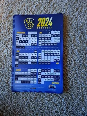 Milwaukee Brewers 2024 Magnetic Regular Season Schedule-- SGA Opening Day 4/2/24 • $3.49