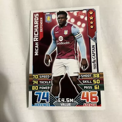 2015-16 Topps Match Attax Premier League #42 Micah Richards Aston Villa • £5