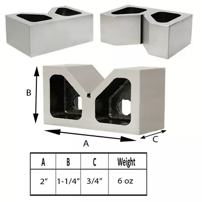 $25.77 • Buy 1 Set Pair Of 2 In X 3/4 In X 1-1/4 In Cast Iron V-Blocks