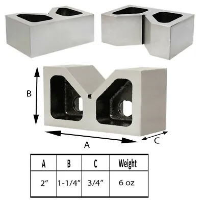 1 Set Pair Of 2 In X 3/4 In X 1-1/4 In Cast Iron V-Blocks • $19.77