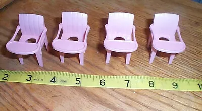 4 Vintage 1950s Marx Dollhouse Furniture Potty Chairs Pink • $10