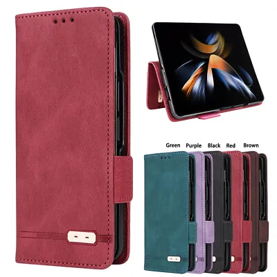 Magnetic Fashion Leather Wallet For Samsung Z Fold 5 4 3 2 5G Card Case Cover • $18.99