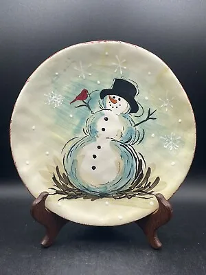 Maxcera Snowfellas Hand Painted With Embossed Snowflakes Decorative Plate NWOB • $14