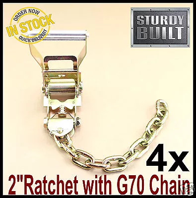 4x Chain Ratchet Tie Down G70 Flatbed Tow Truck 5/16  Hauler Car Carrier Wrecker • $46.96