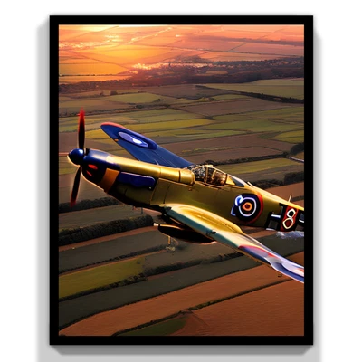£11.50 • Buy Spitfire RAF World War 2 Wall Art Print Abstract Flying In Sunset Picture Print 
