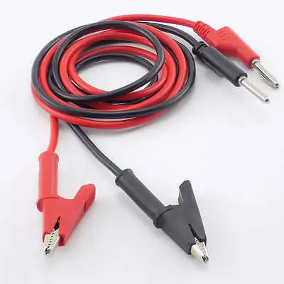 1M Alligator Clip To 4mm Banana Plug Test Lead Wire Cable Multimeter Multi Mete • $7.69