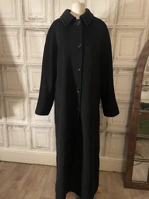 £70 • Buy Ladies Black Wool Angora Cashmere Coat Size M 14-16 Long Maxi Episode 