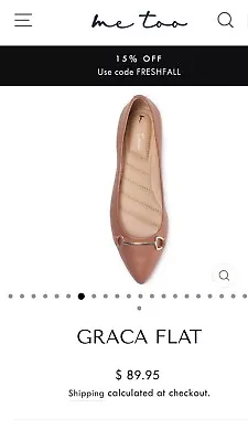 Graca Brown Leather Me Too Ballet Flats Wl Silver Buckle • $40