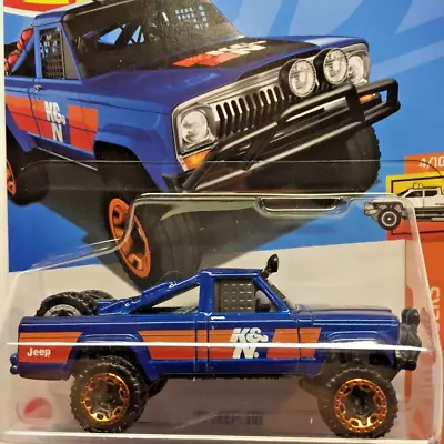 NEW Hot Wheels 73 Jeep J10 Blue K&N Filters Off Road 2024 No 91 HTC31 Long Card • $7.95