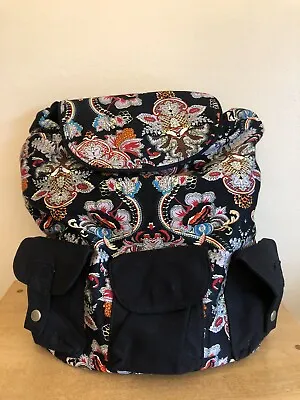 Urban Outfitters Ecote Black Floral Paisley Drawstring Backpack  • $19.99
