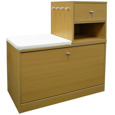 £41.99 • Buy Hall Table With Shoe Storage  Cushion Bench And Key Hooks  Oak 3300OCC15
