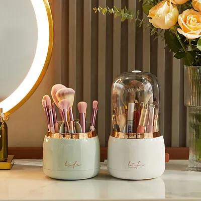 360°Rotating Makeup Brush Holder Desk Cosmetic Organizer Lipsticks Brush Storage • £8.99