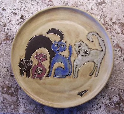 Cat 12 Inch Platter Kitties Pattern Southwestern Mara Stoneware  • $41.99