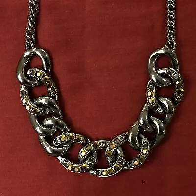 QVC Wildlife By Heidi Klum Sparkle Curb Link Necklace Pre-owned Jewelry • $0.99