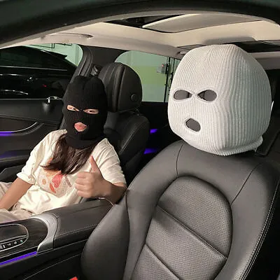 1-2pcs Car Seat Headrest Cover Hood Person Three-hole Mask Face Knitted Headgear • $7.99