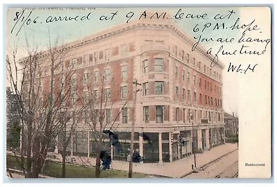 1906 Hotel Delaware & Restaurant Building Dirt Road Muncie Indiana IN Postcard • $12.97