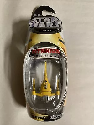 Star Wars Titanium Series Yellow Naboo Fighter Die-Cast Micro Machines NIB • $13