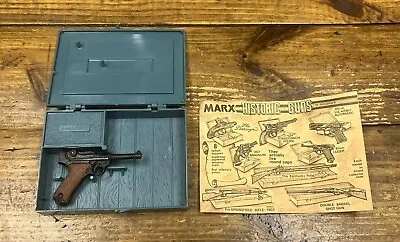 Vintage 1970s MARX 9mm Luger Miniature Metal Toy Cap Gun & Case / Instructions • £27.25