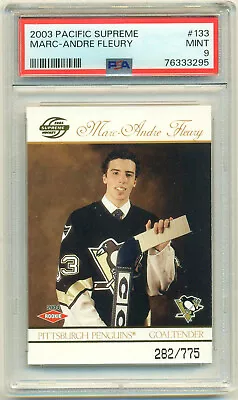 2003-04 Pacific Supreme Rookie SP #133 MARC-ANDRE FLEURY RC /775 PSA 9 Mint WILD • $59.12